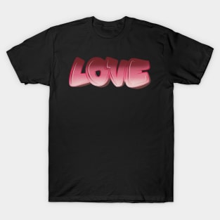 Pink Love Bubble Letters T-Shirt